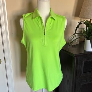 Jofit Vibrant Lime Sleeveless Golf Top. EUC SZ M